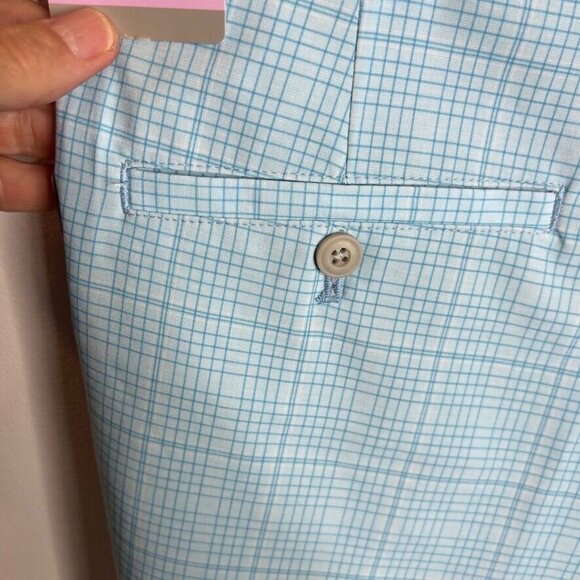 Pga Tour Men's $68 Check Print Performance 8" Golf Shorts - Cyan Blue Size 34 - Picture 8 of 11
